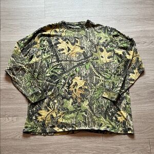Vintage Camouflage Long Sleeve Men's Shirt